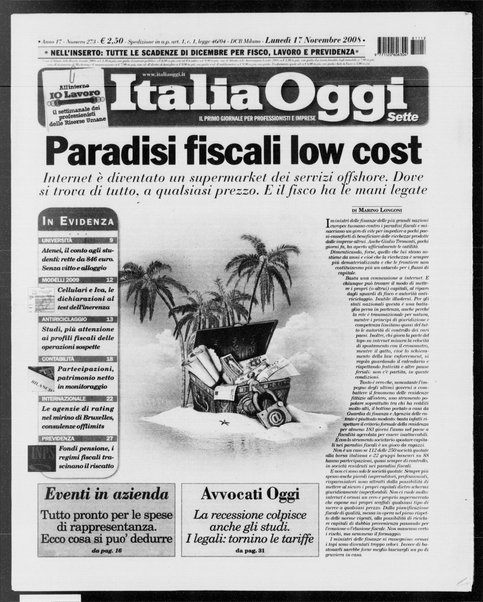 Italia oggi : quotidiano di economia finanza e politica